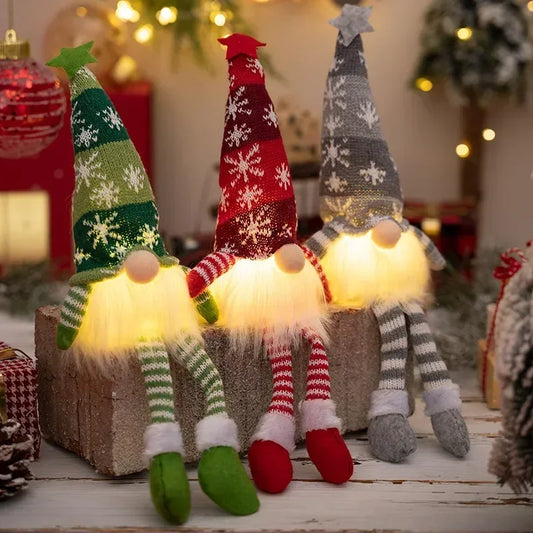 Christmas LED Gnome Plush Ornaments