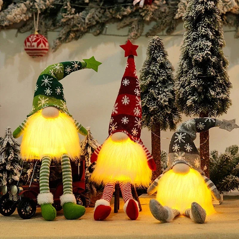 Christmas LED Gnome Plush Ornaments