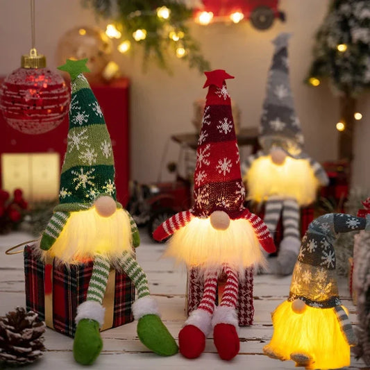 Christmas LED Gnome Plush Ornaments